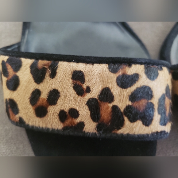 Luxury Designer Kurt Geiger Leopard Print Calf Hair Square Stiletto Sandal EU 38 - Picture 8 of 9